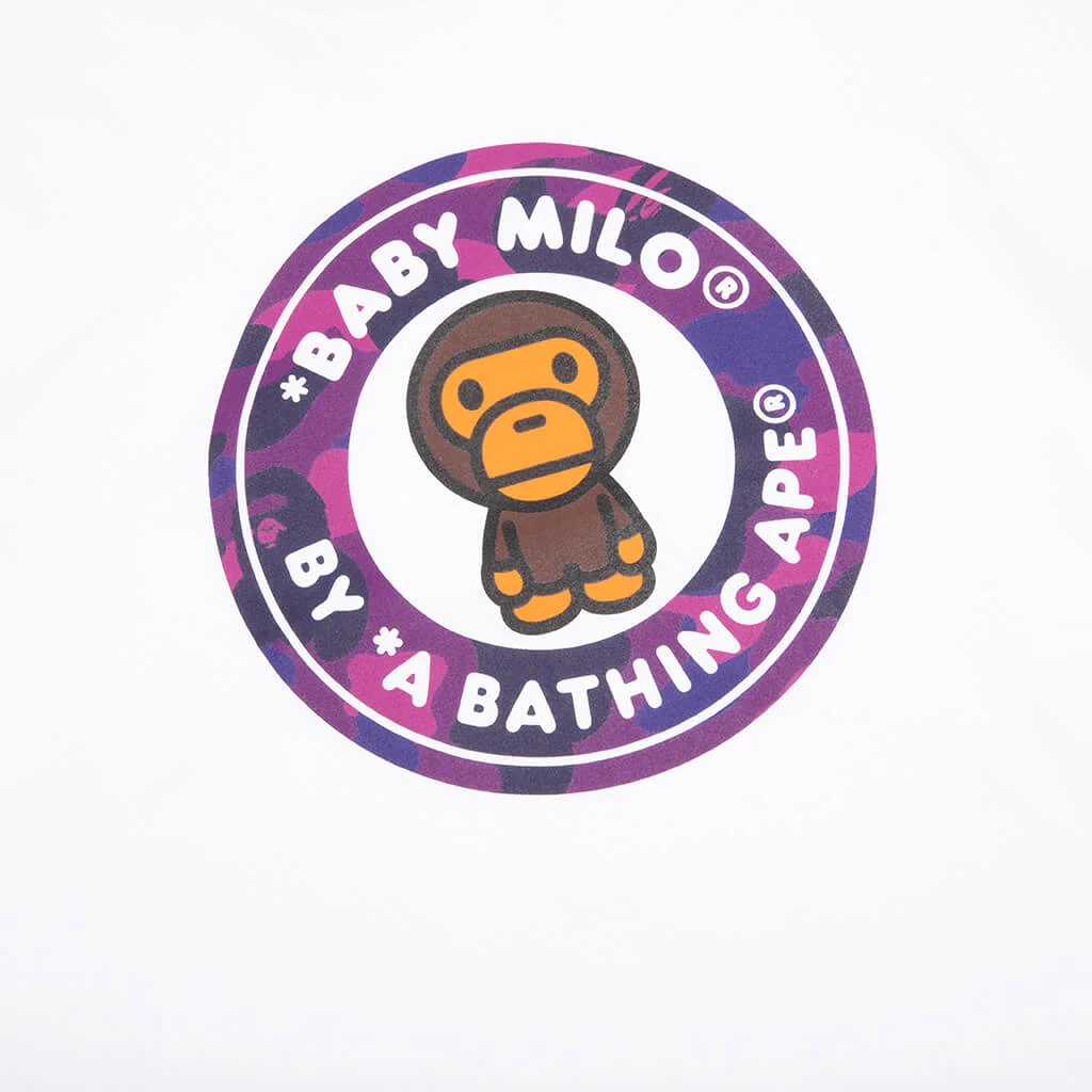 Color Camo Milo Busy Works Tee - White/Purple - Image 3