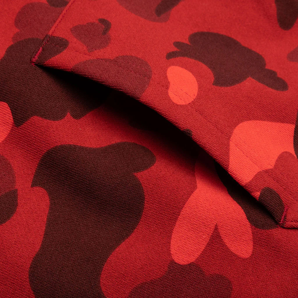 Color Camo Shark Full Zip Hoodie - Red - Image 6