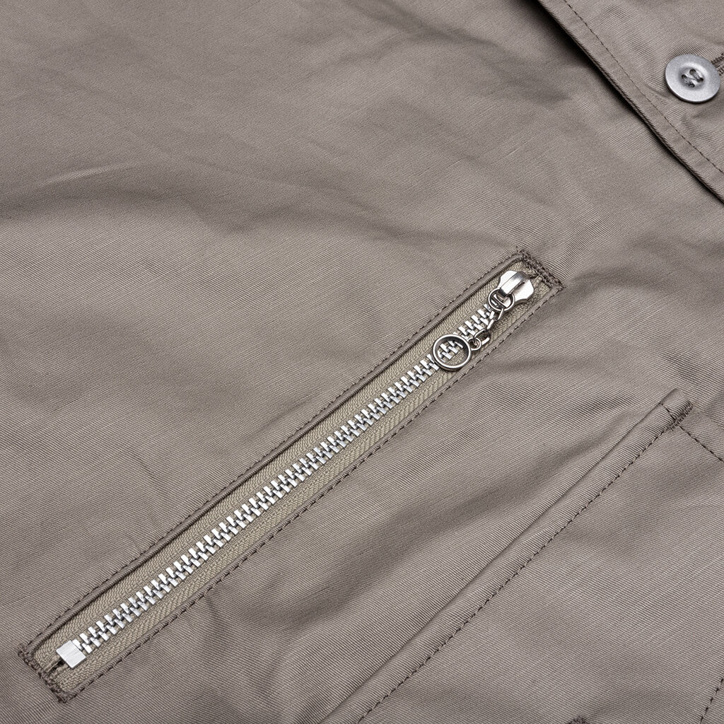 Multi-Pocket Chore Jacket - Grey Beige - Image 5