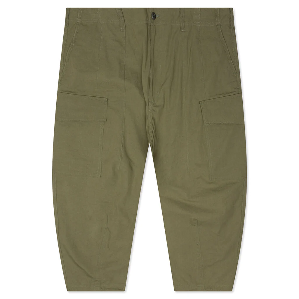 Compact Cotton Cargo Pants - Khaki