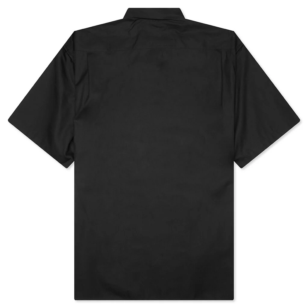 Curved Hem Short Sleeve Shirt - Black - Image 2