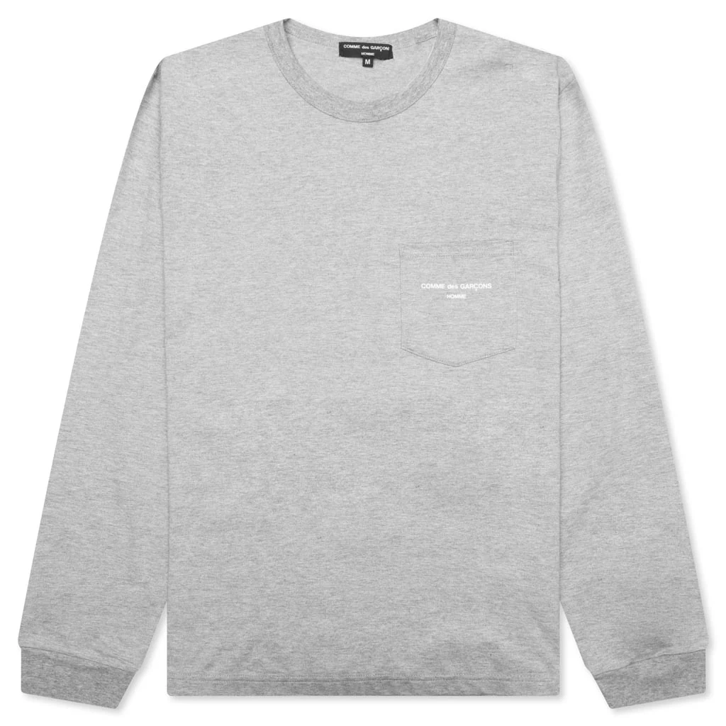 Pocket Logo L/S T-Shirt - Top Grey