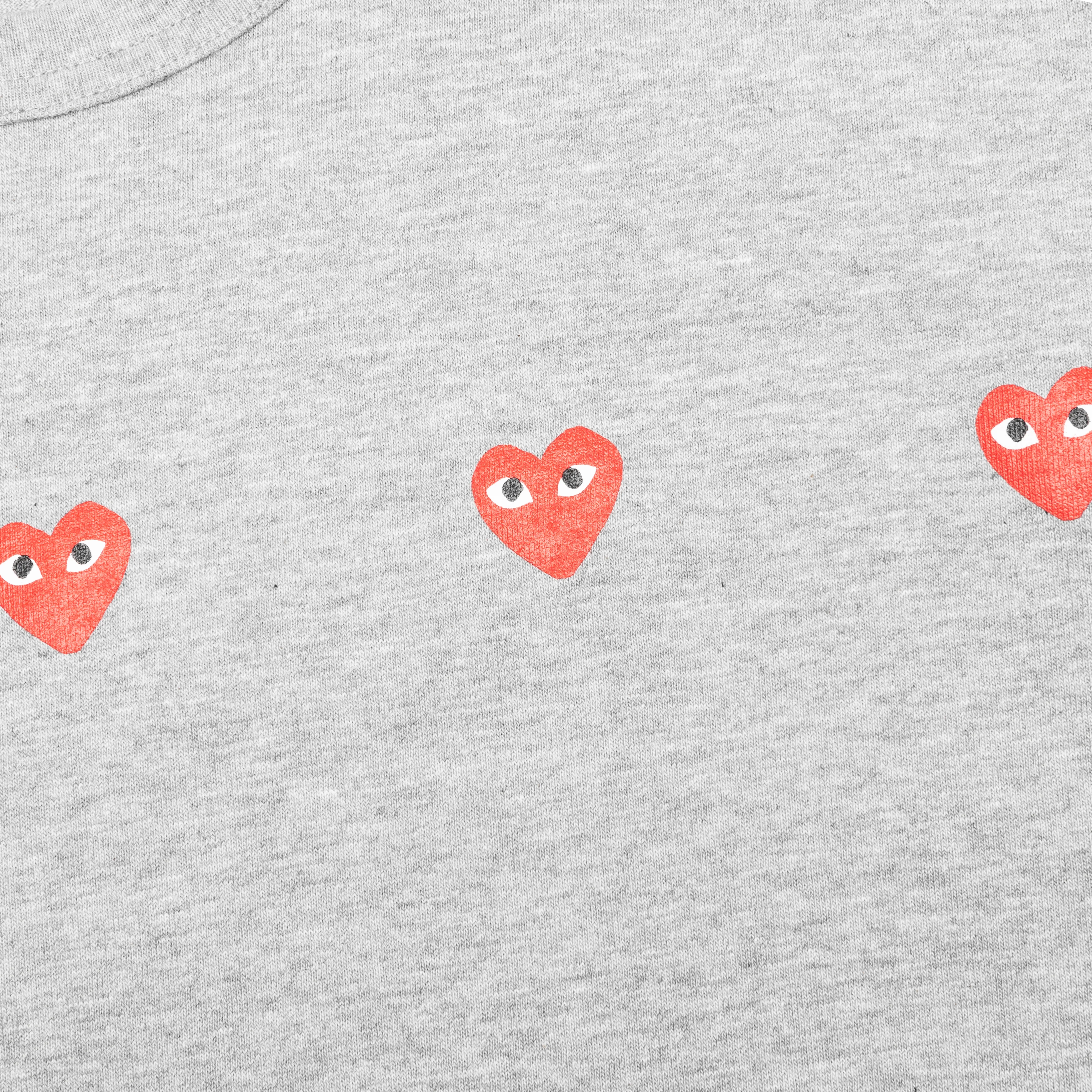 Multi Red Heart Logo Print T-Shirt - Grey - Image 3
