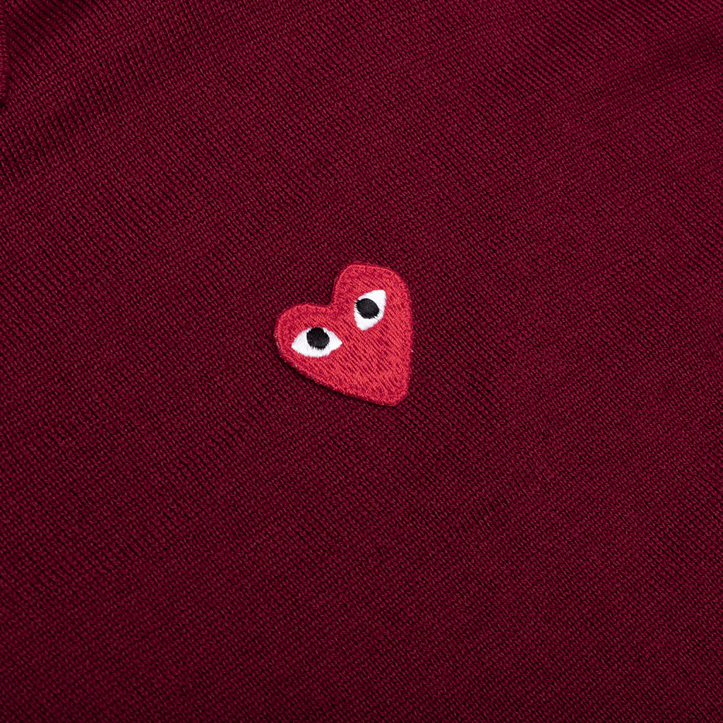 Red Emblem S/S Polo Neck - Burgundy - Image 3