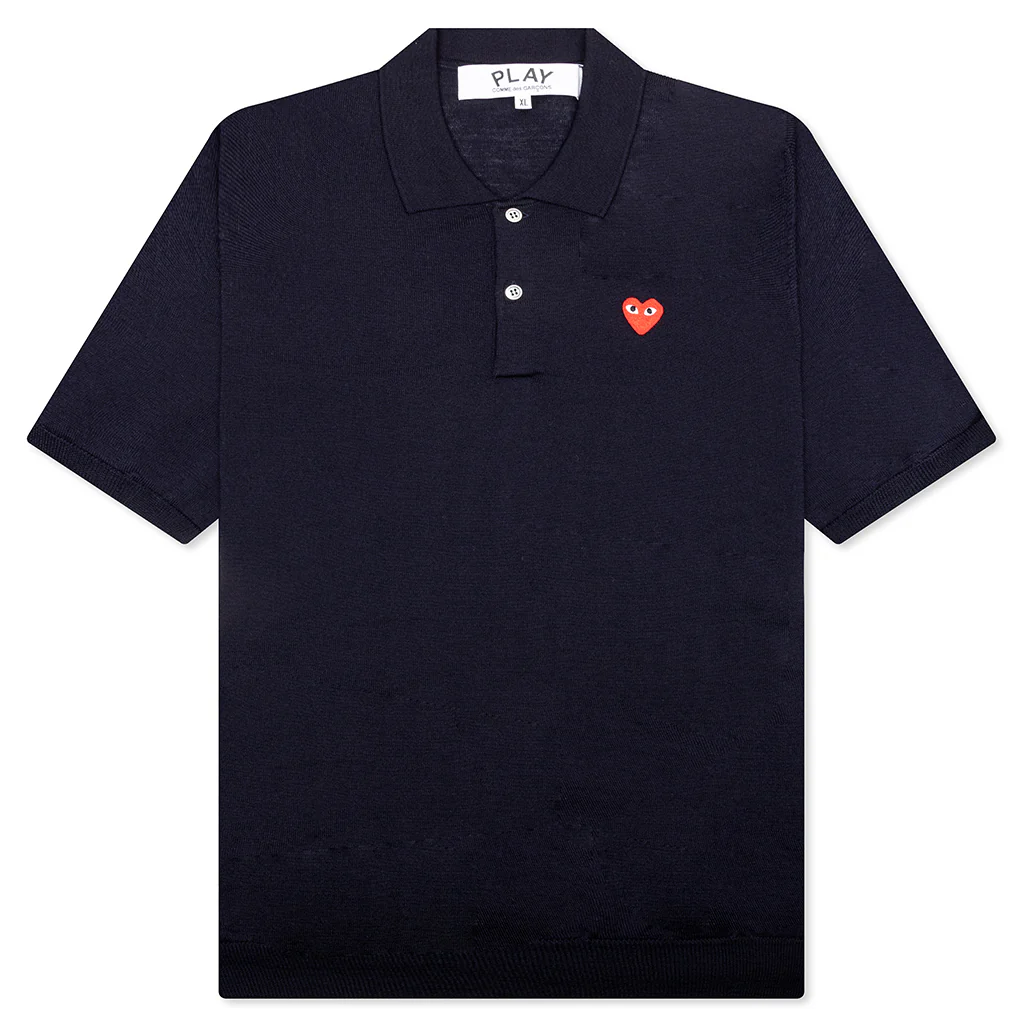 Red Emblem S/S Polo Neck - Navy