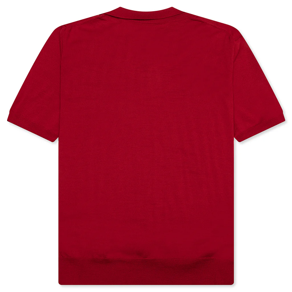 Red Emblem S/S Polo Neck - Red - Image 2