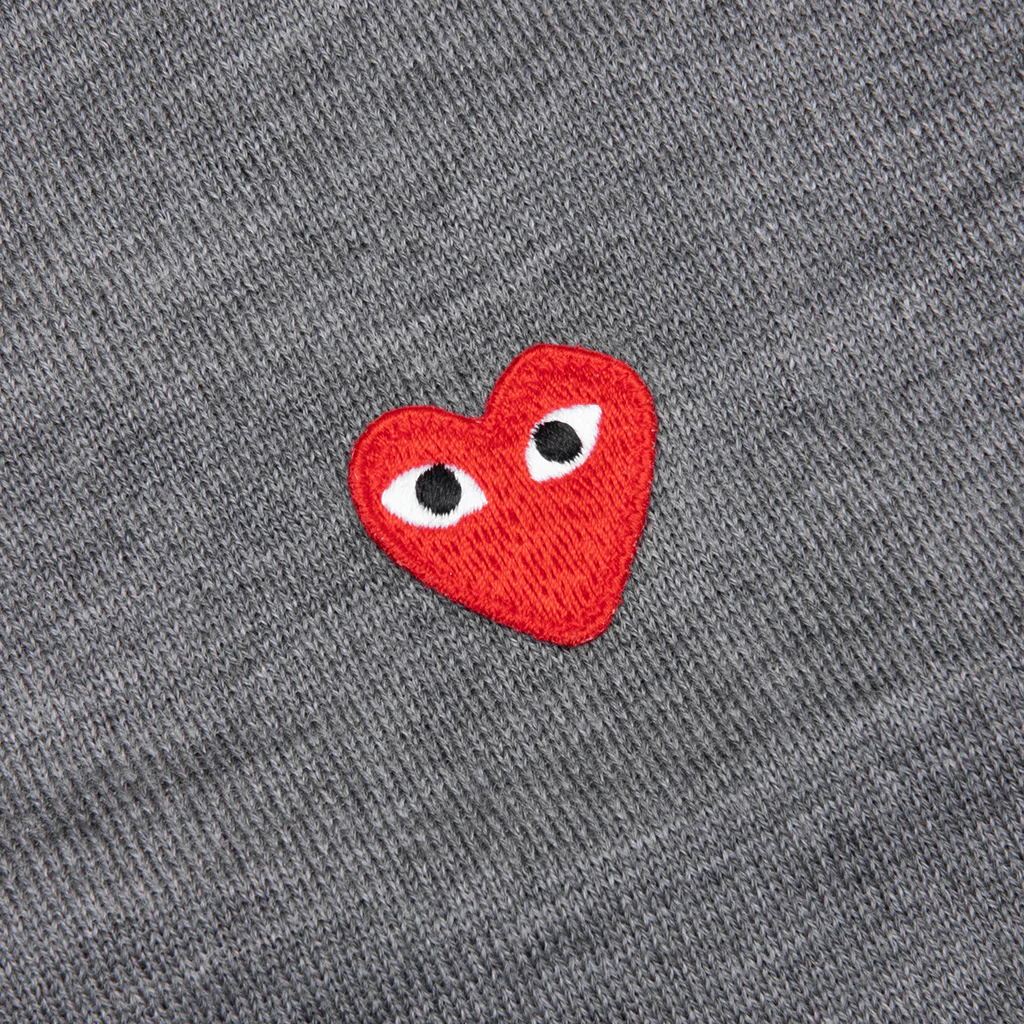 Red Emblem S/S V Neck Cardigan - Grey - Image 3