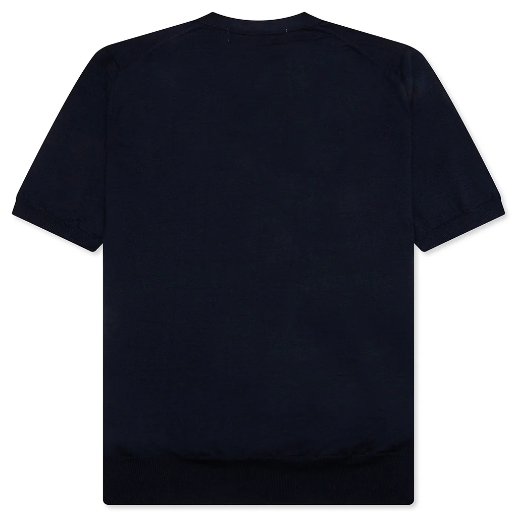 Red Emblem S/S V Neck Cardigan - Navy - Image 2