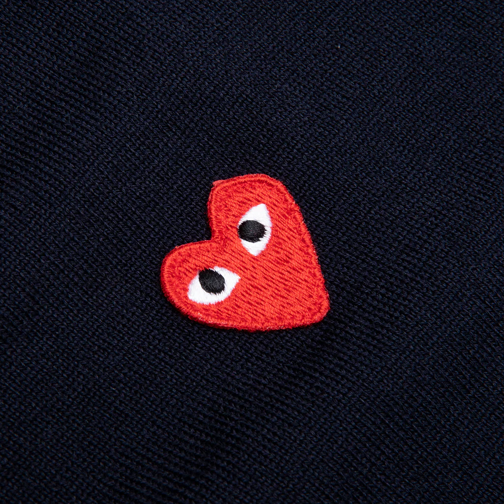 Red Emblem S/S V Neck Cardigan - Navy - Image 3