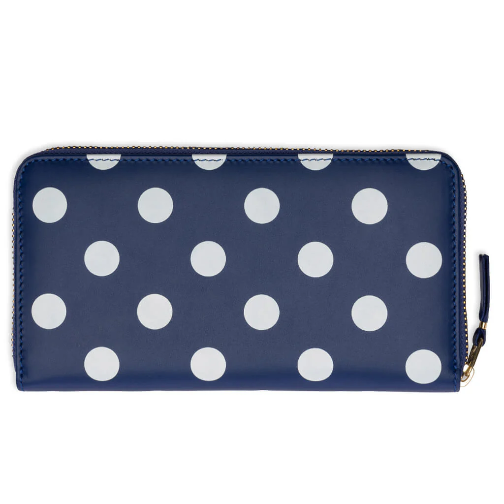 Comme des Garcons Polka Dots Wallet - Navy - Image 3