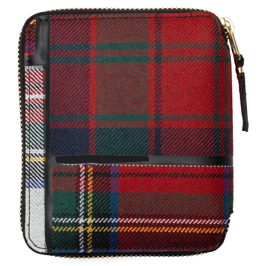 Comme des Garcons Tartan Patchwork Wallet - Red - Image 3