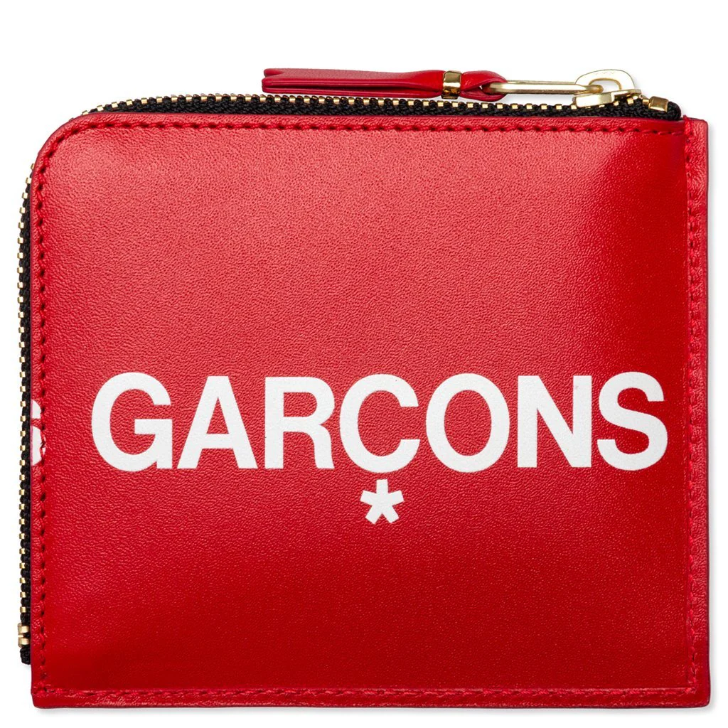 Comme des Garcons SA3100HL Huge Logo Zip Wallet - Red - Image 3