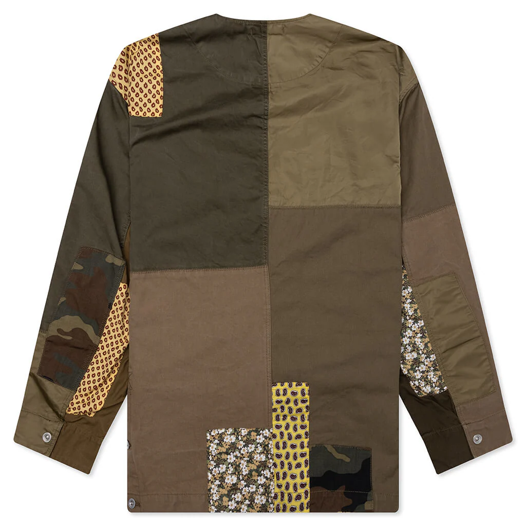 Patchwork Liner Jacket - Khaki Mix - Image 2