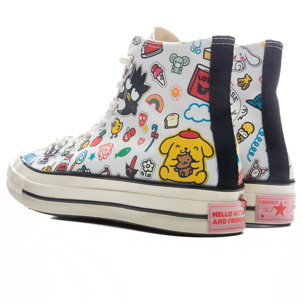Converse x Hello Kitty Chuck 70 Hi - White/Pink/Green - Image 3