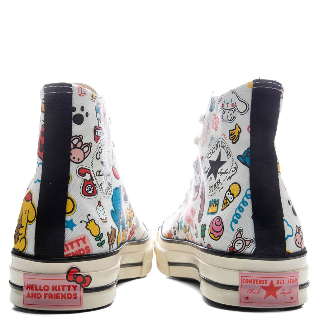 Converse x Hello Kitty Chuck 70 Hi - White/Pink/Green - Image 4
