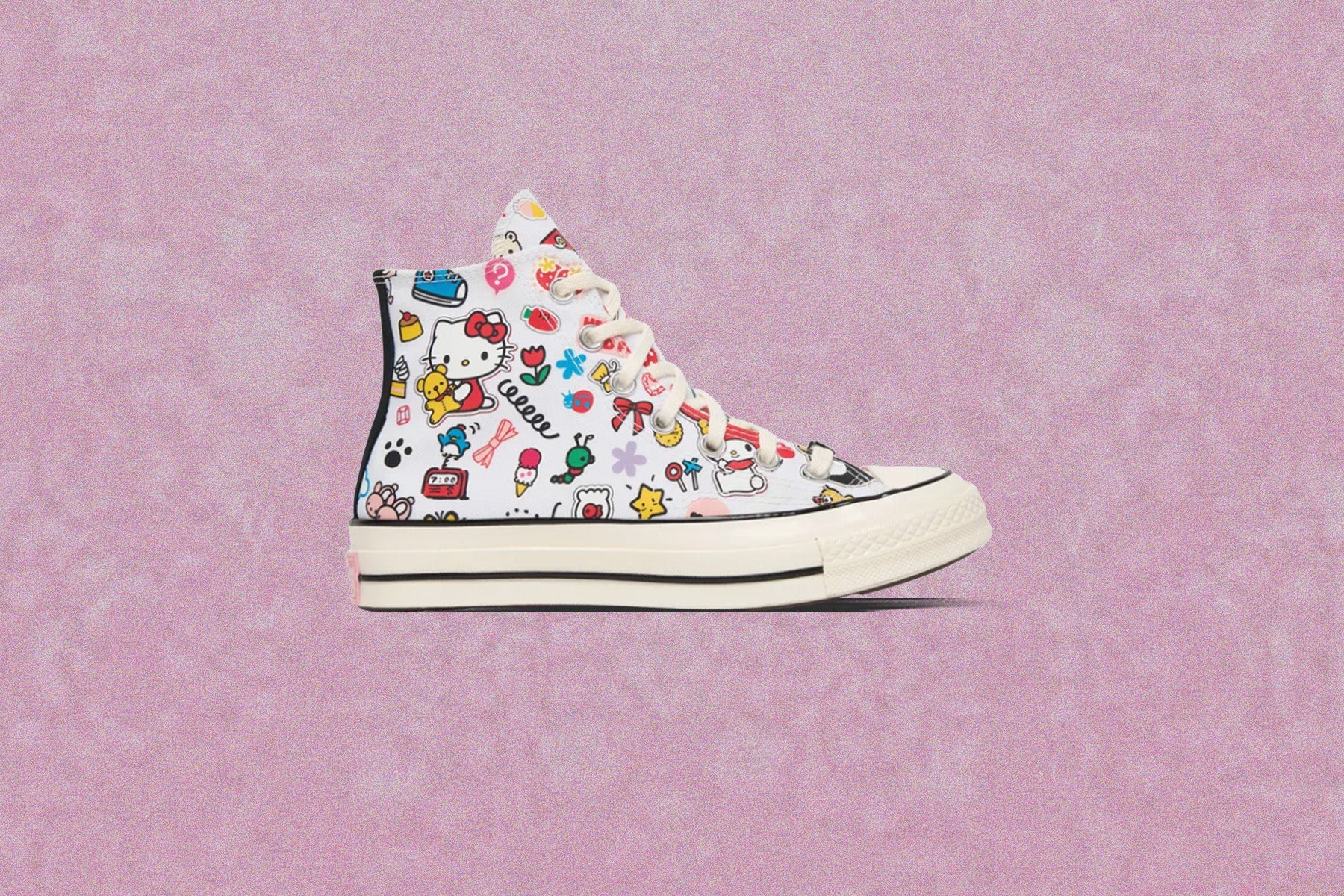 Converse x Hello Kitty Chuck 70 Hi - White/Pink/Green - Image 5