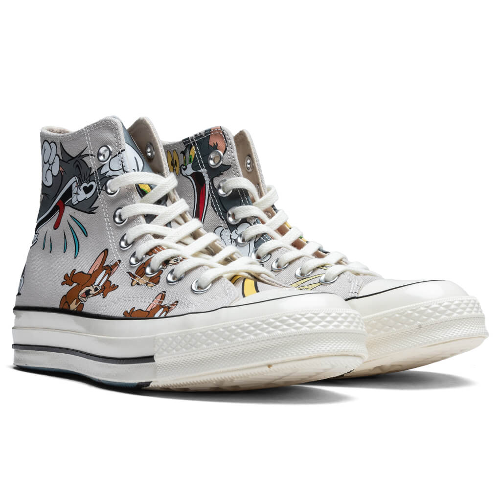 Converse x Tom and Jerry Chuck 70 Hi - Grey/Egret - Image 2