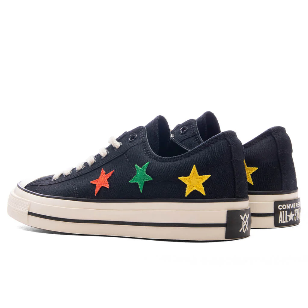 Converse x Daily Paper Star Player 76 Ox - Black/Fern Green/Cyber Yellow - Image 3