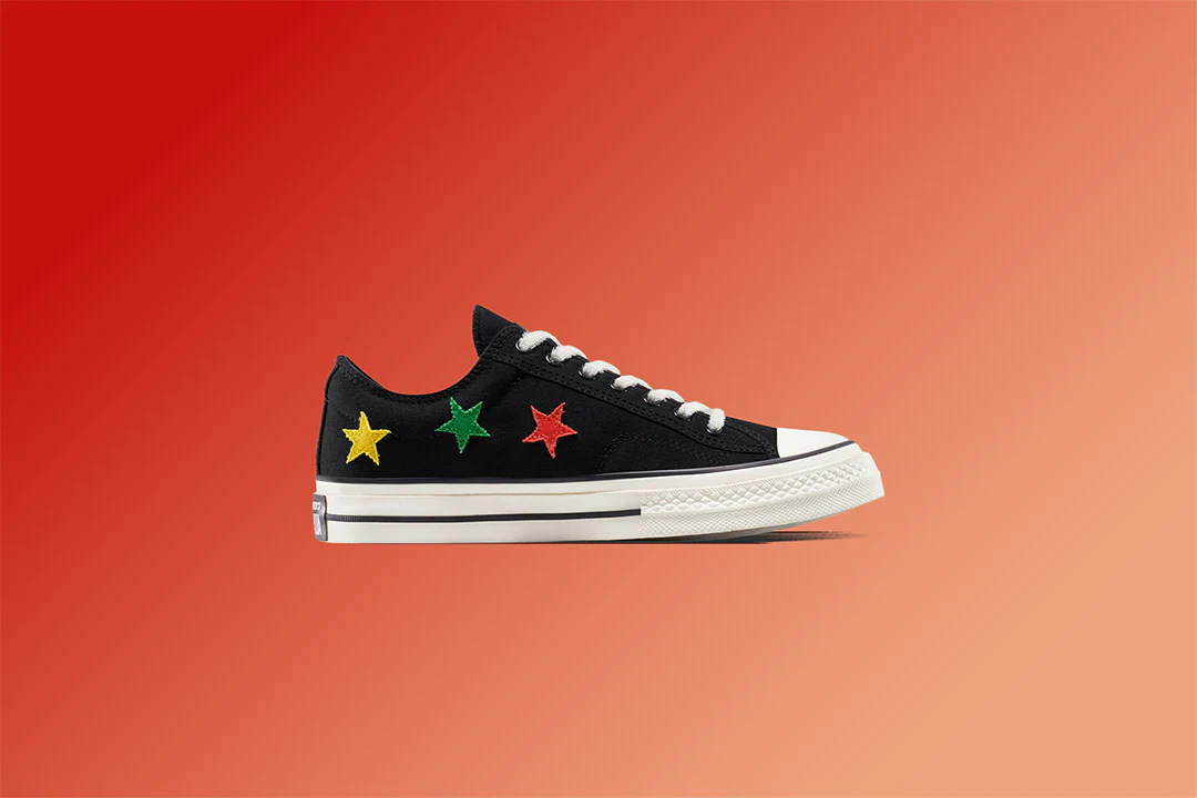 Converse x Daily Paper Star Player 76 Ox - Black/Fern Green/Cyber Yellow - Image 5