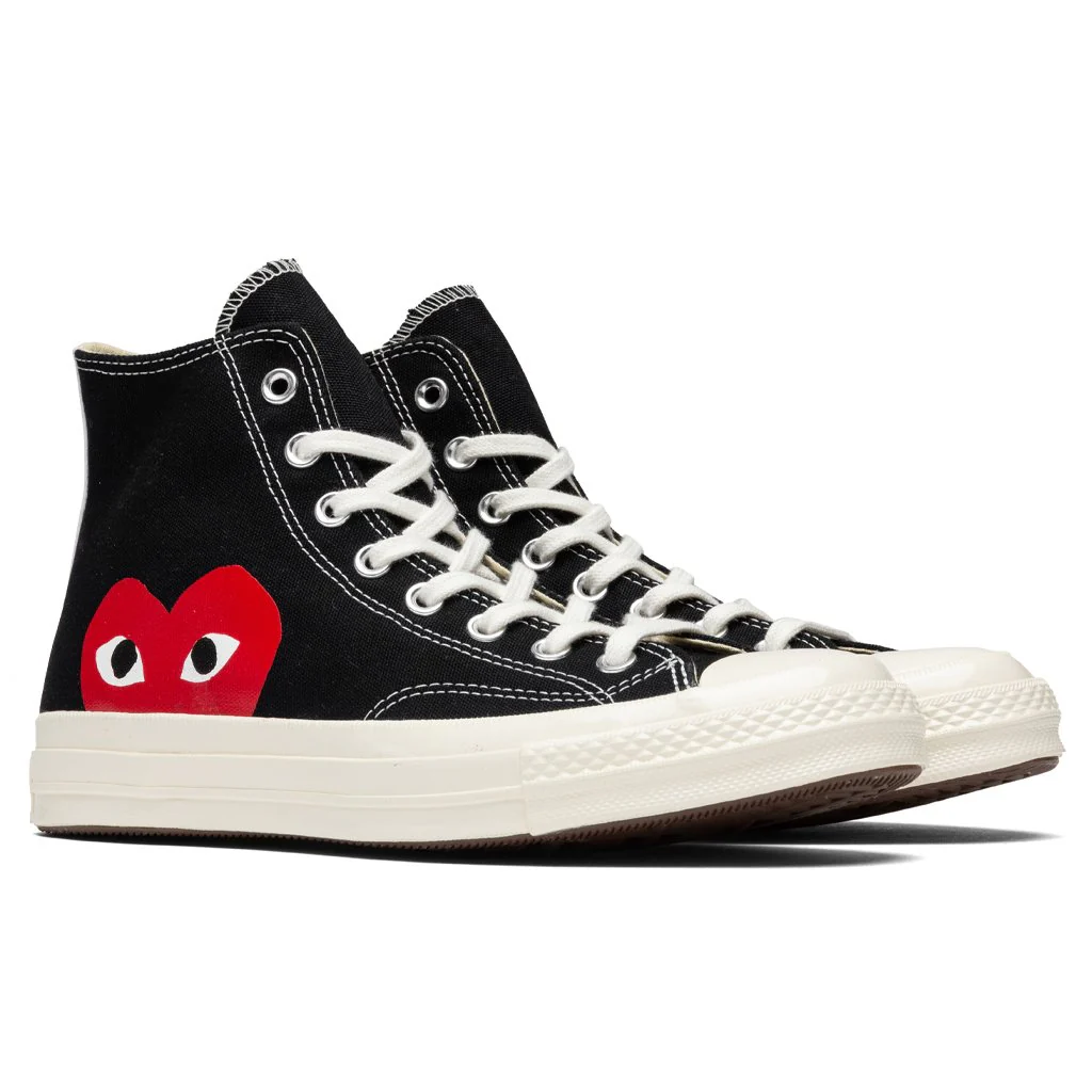 Converse x Comme Des Garcons PLAY All Star Chuck '70 Hi - Black - Image 2