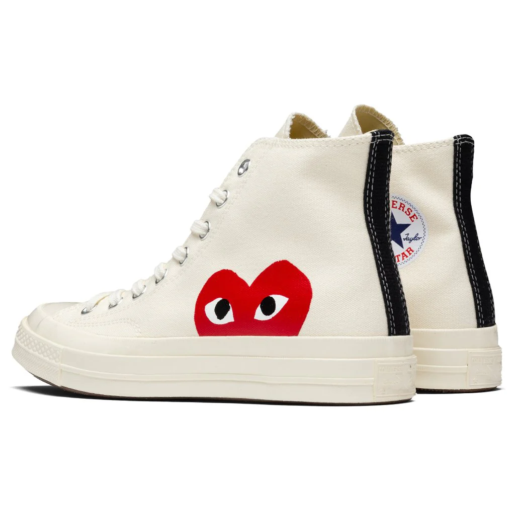 Converse x Comme Des Garcons PLAY All Star Chuck '70 Hi - White - Image 3