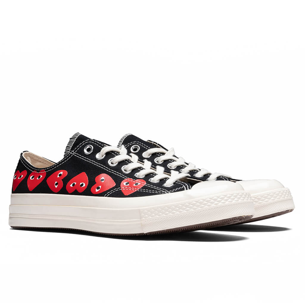 Converse x Comme Des Garcons PLAY All Star Chuck '70 Ox Multi Heart - Black/Red - Image 2