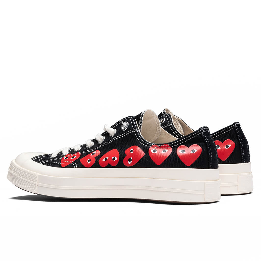 Converse x Comme Des Garcons PLAY All Star Chuck '70 Ox Multi Heart - Black/Red - Image 3