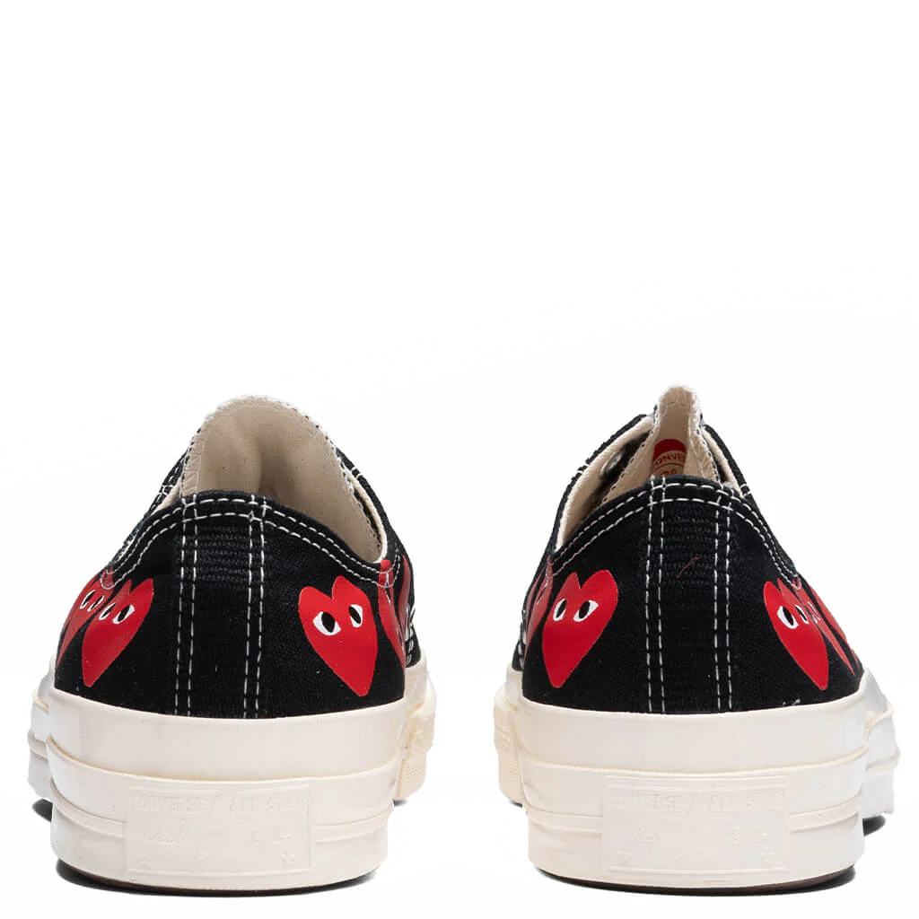Converse x Comme Des Garcons PLAY All Star Chuck '70 Ox Multi Heart - Black/Red - Image 4