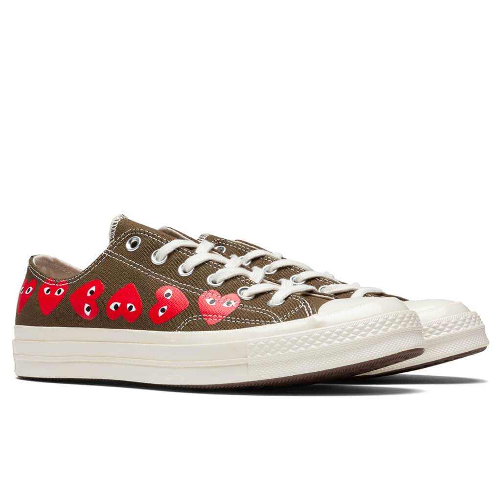 Converse x Comme Des Garcons PLAY All Star Chuck '70 Ox "Multi Heart" - Khaki - Image 2