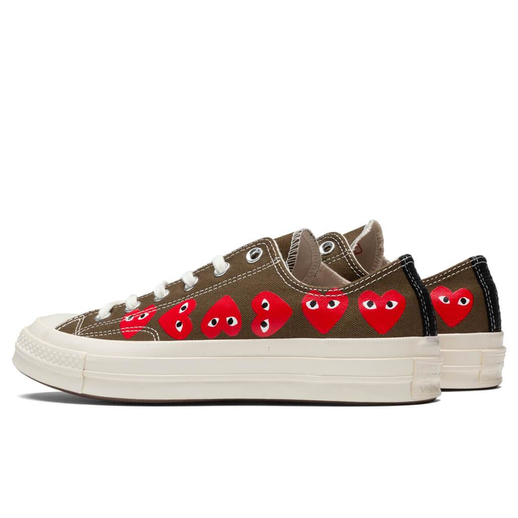 Converse x Comme Des Garcons PLAY All Star Chuck '70 Ox "Multi Heart" - Khaki - Image 3