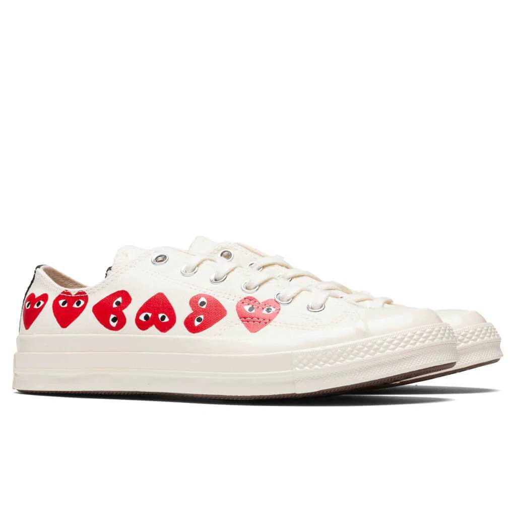 Converse x Comme Des Garcons PLAY All Star Chuck '70 Ox "Multi Heart" - Off-White - Image 2