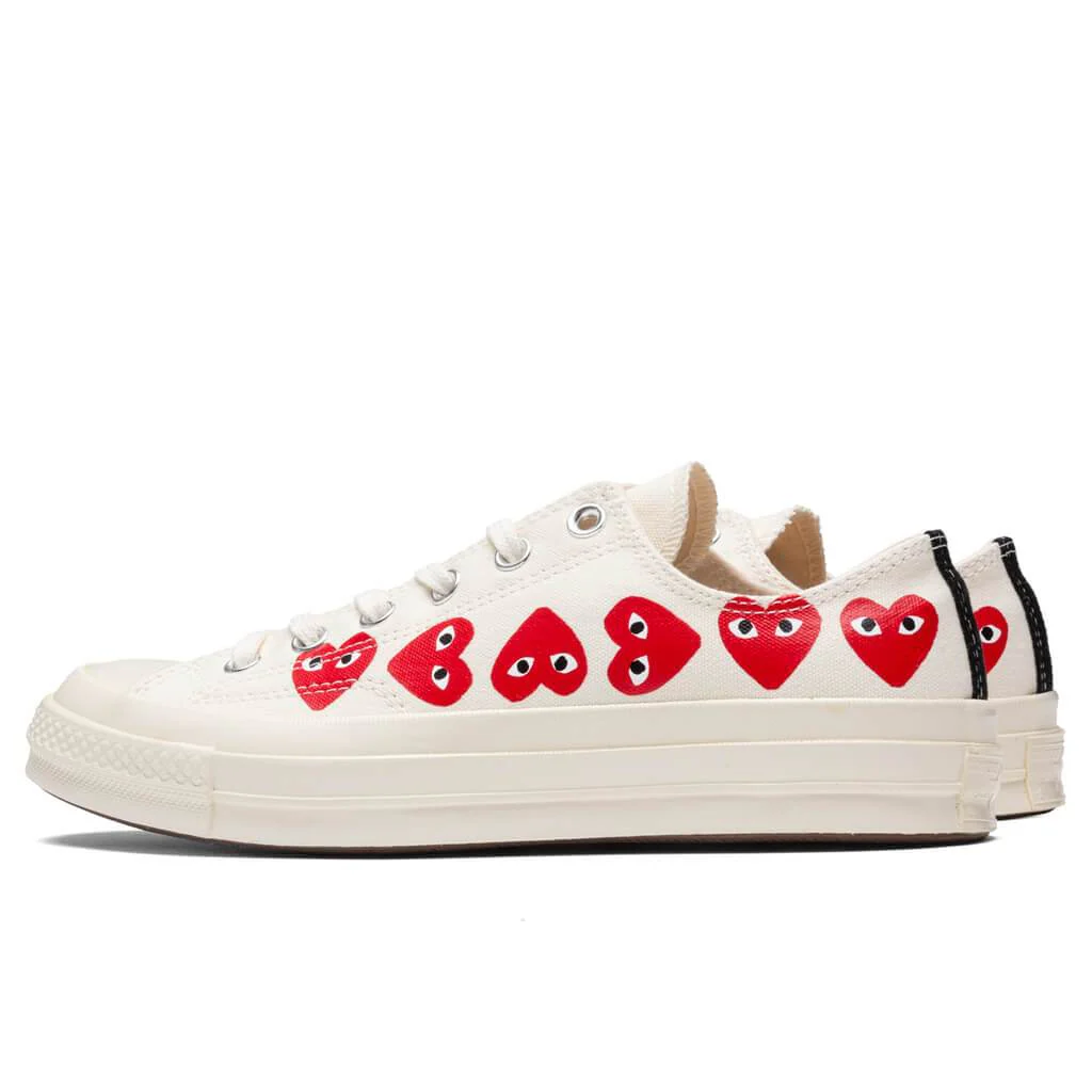 Converse x Comme Des Garcons PLAY All Star Chuck '70 Ox "Multi Heart" - Off-White - Image 3