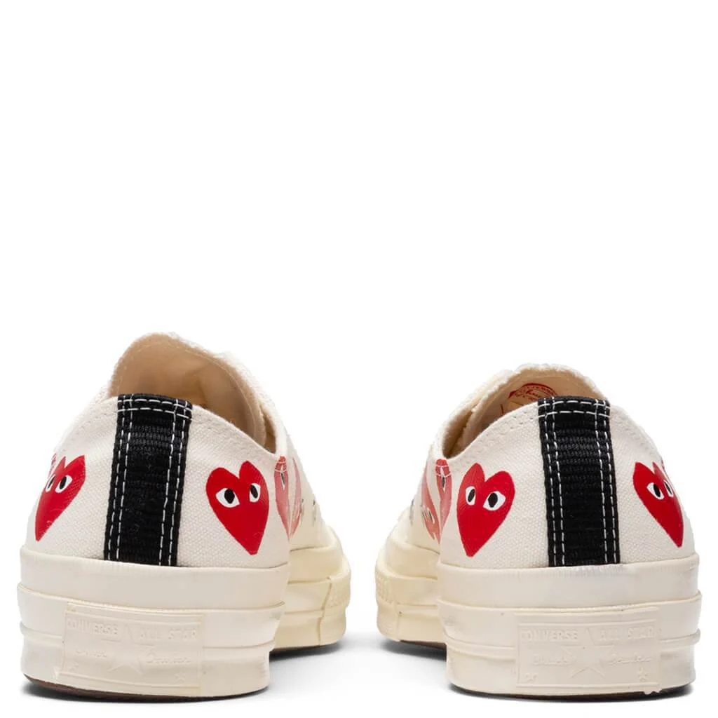 Converse x Comme Des Garcons PLAY All Star Chuck '70 Ox "Multi Heart" - Off-White - Image 4