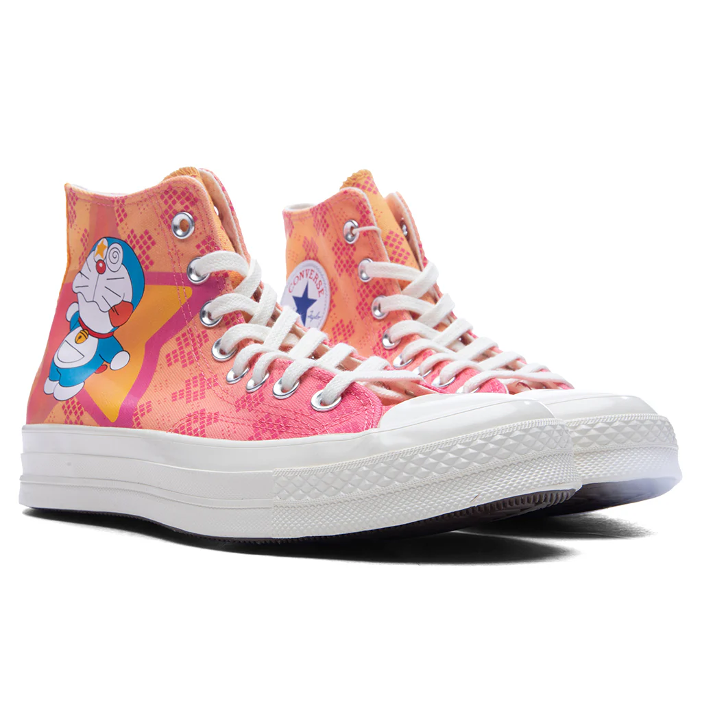 Converse x Doraemon Chuck 70 Hi - Hawaiian Ocean/Flamingo/Habanero Gold - Image 2