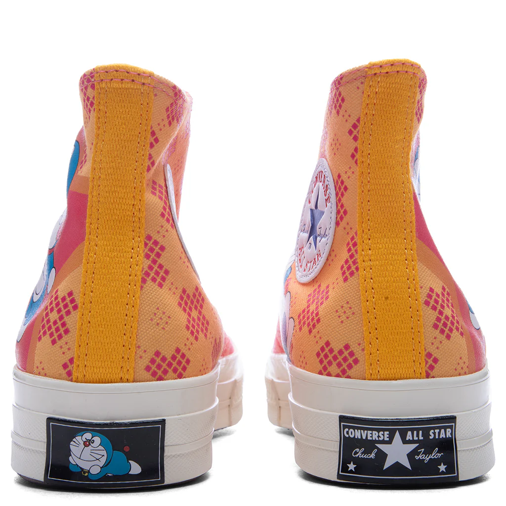 Converse x Doraemon Chuck 70 Hi - Hawaiian Ocean/Flamingo/Habanero Gold - Image 4