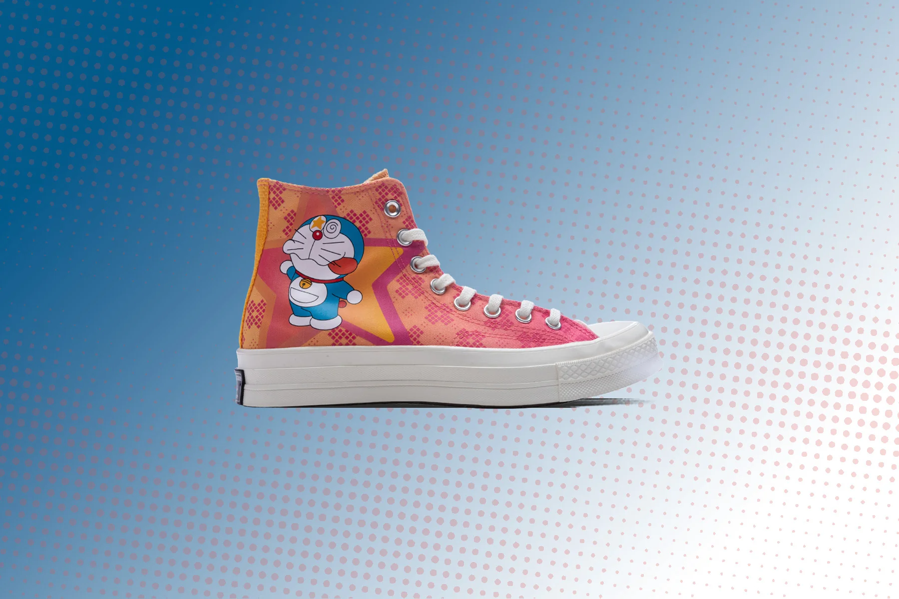 Converse x Doraemon Chuck 70 Hi - Hawaiian Ocean/Flamingo/Habanero Gold - Image 5