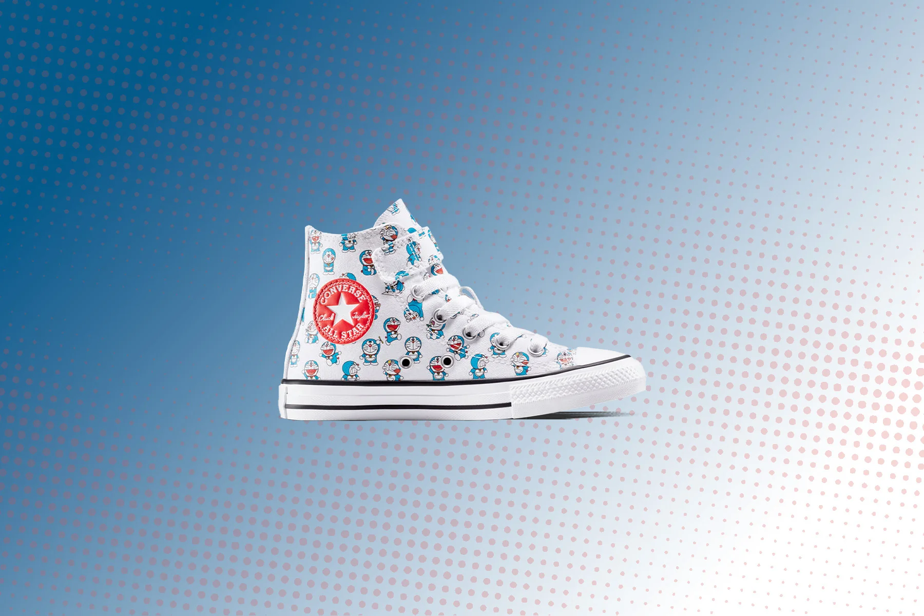 Converse x Doraemon Chuck Taylor All Star 1V Hi - Vintage White/Hawaiian Gold/Flamingo - Image 5