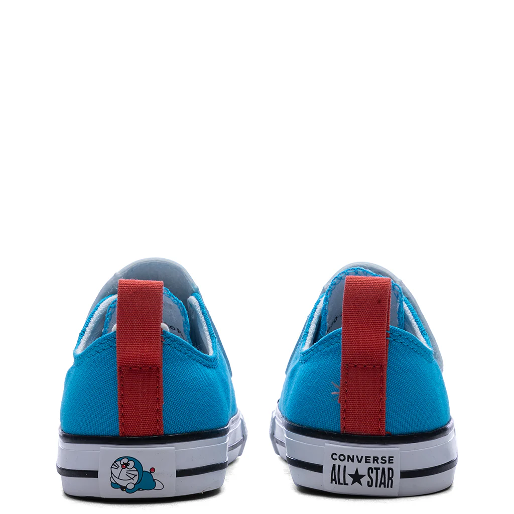 Converse x Doraemon Chuck Taylor All Star 1V OX - Hawaiian Ocean/Habanero Gold/Flamingo - Image 4