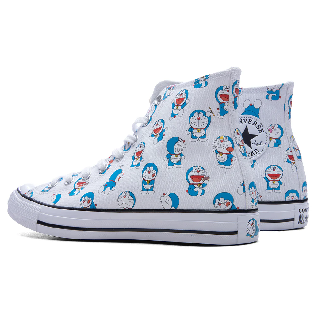Converse x Doraemon Chuck Taylor All Star Hi - Vintage White/Hawaiian Gold/Flamingo - Image 3