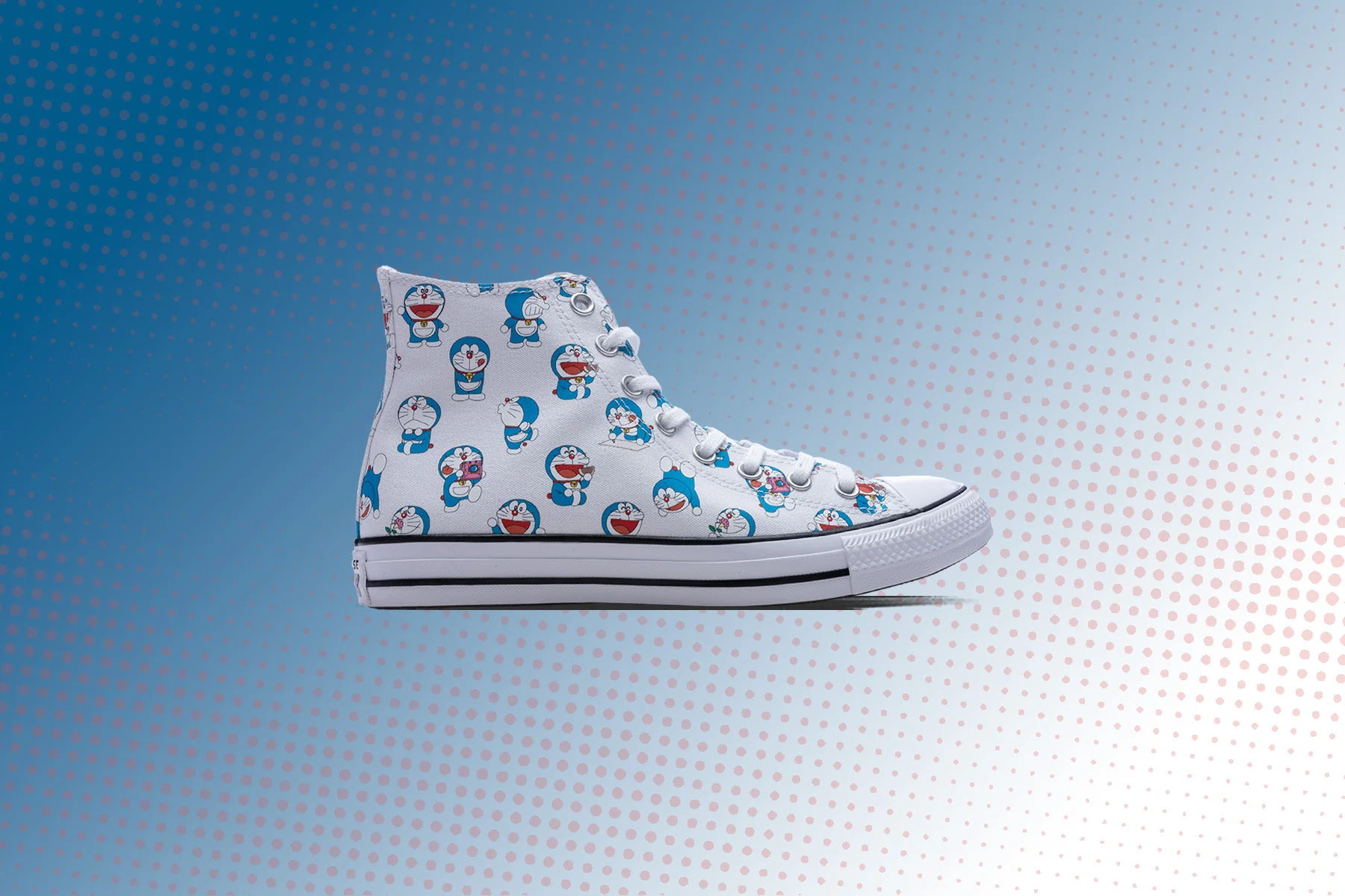 Converse x Doraemon Chuck Taylor All Star Hi - Vintage White/Hawaiian Gold/Flamingo - Image 5