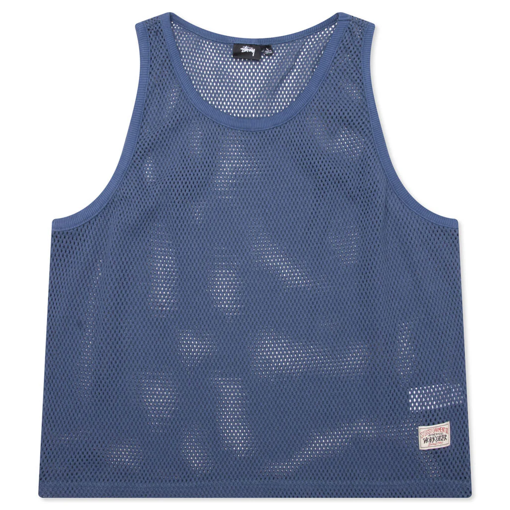 Cotton Big Mesh Tank - Navy