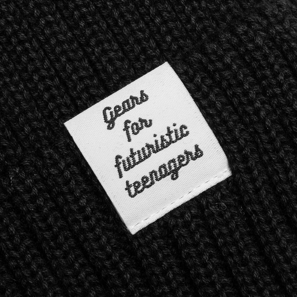 Cotton Rib Beanie - Black - Image 2