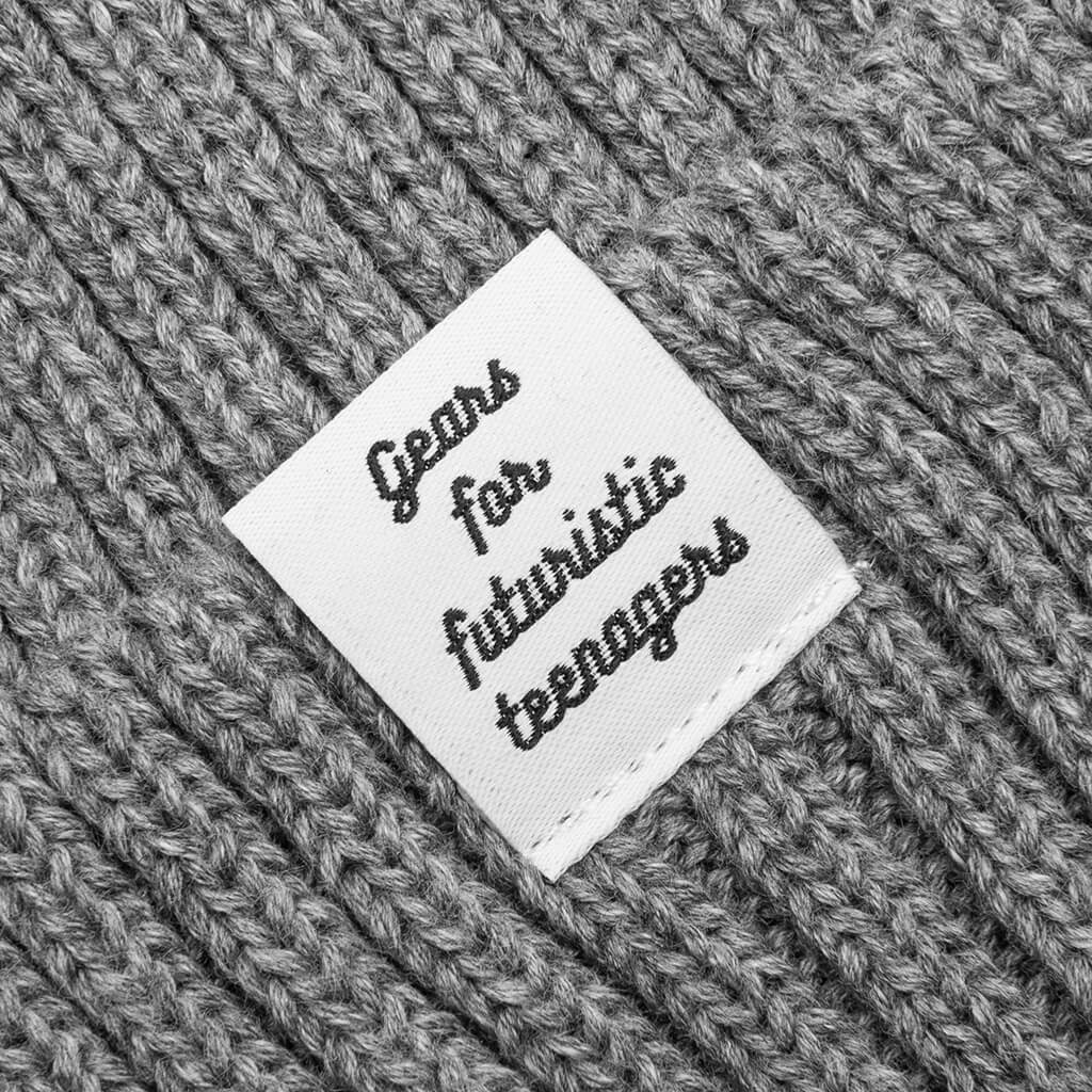 Cotton Rib Beanie - Grey - Image 2