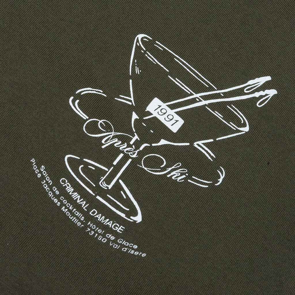 Cocktail Lounge T-Shirt - Dark Khaki - Image 3