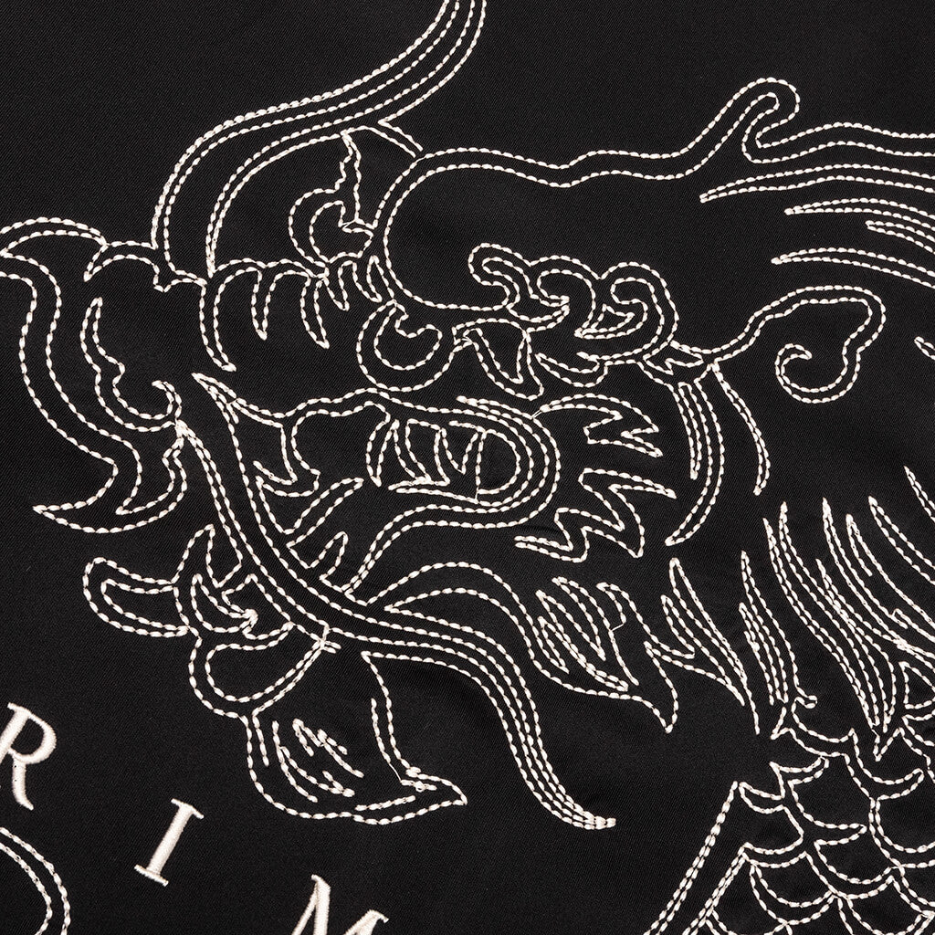 Dragon Embroidered Track Top - Black - Image 5