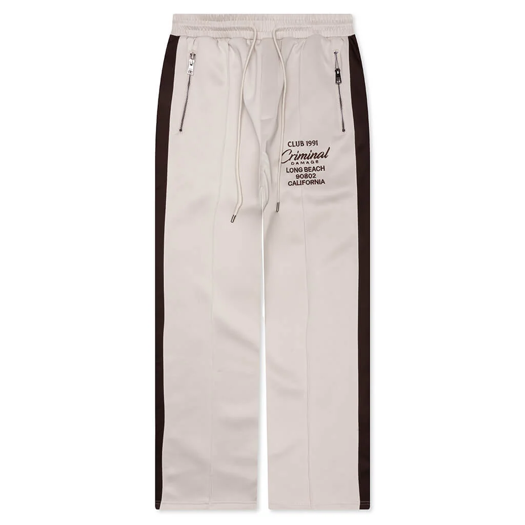 Pin Tuck Track Pant - Stone