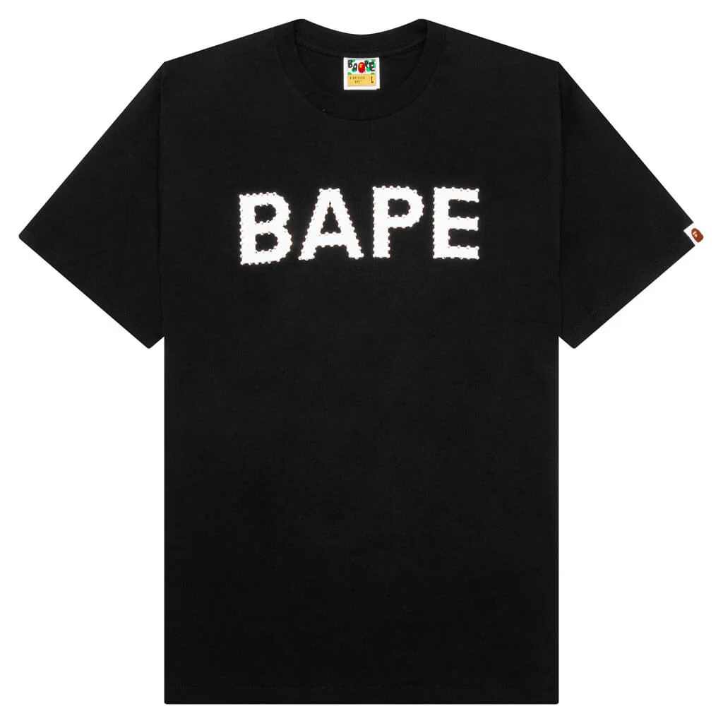 Crystal Stone Bape Logo Tee - Black