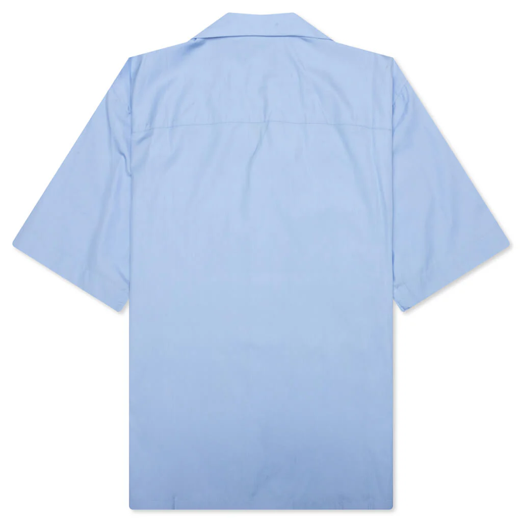 Boxy Fit Logo Bowling Shirt - Iris Blue - Image 2