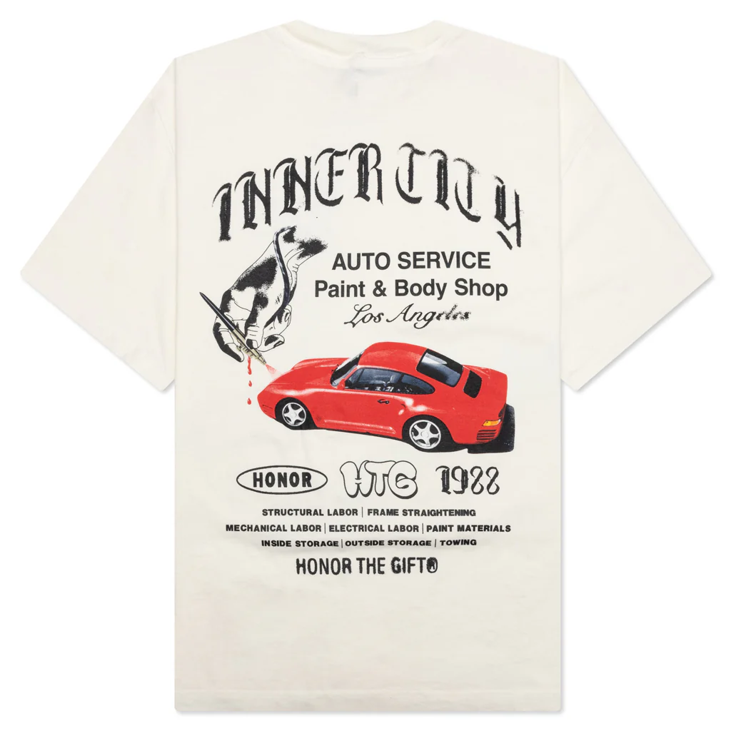 Inner City Auto Service S/S Tee - Bone - Image 2