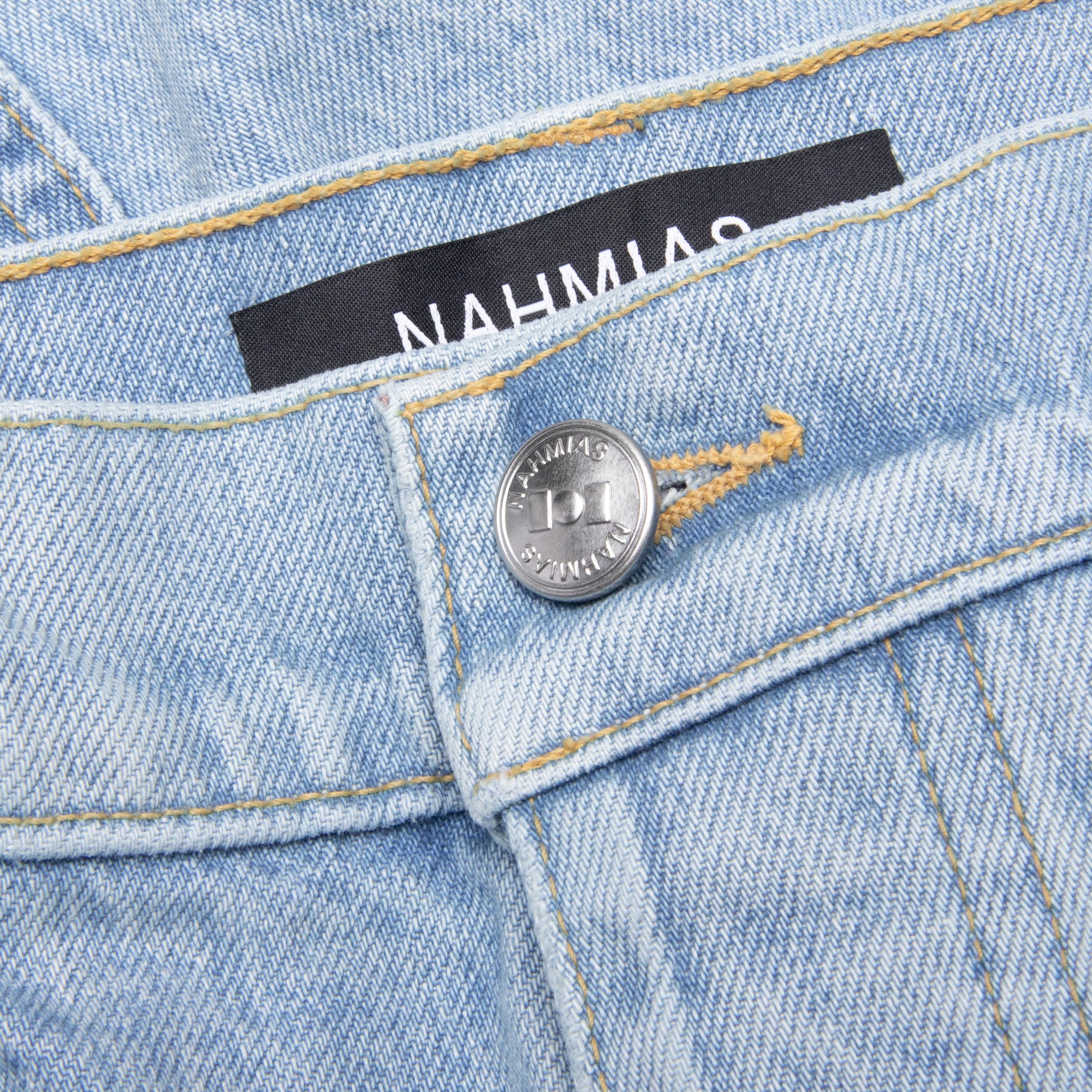 Denim Logo Cargo Shorts - Light Wash - Image 3